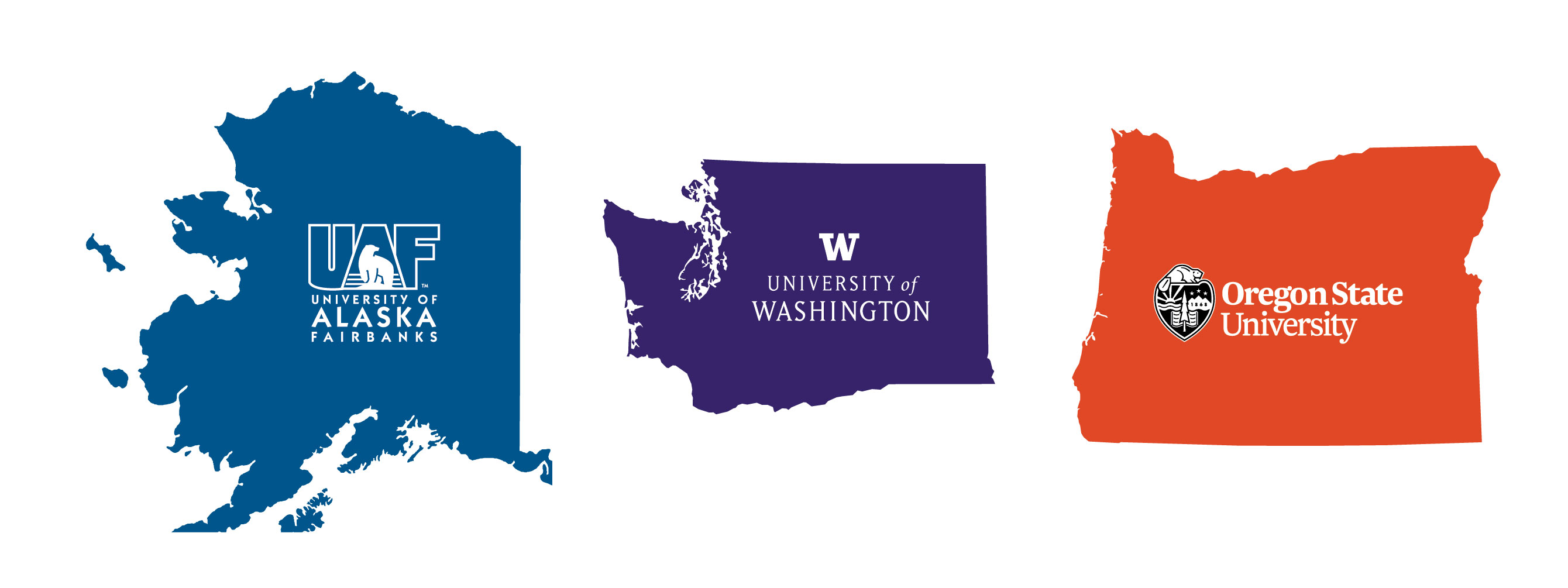 Logos for University of Alaska, University of Washington, and Oregon State university.
